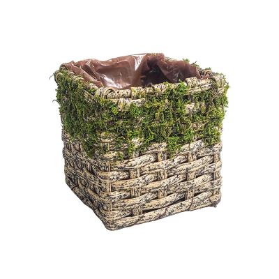 China Minimalist wholesale flower pot rattan flower pot grass plant woven basket creative bamboo woven simple basket decoration for sale