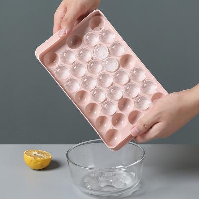 China RAYBIN Viable Round Plain Diamond Silicone Ice Cube Ball Tray Big Mold 3 Packs With Lids And Bin BPA for sale