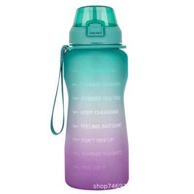 China RAYBIN Logo Motivational Water Bottle 2L Viable Gallon Clear Sports Gym Custom Plastic With Time Marker for sale