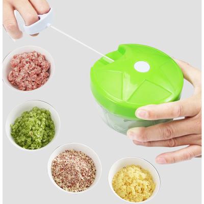 China New Products Sustainable Kitchen Instruments Portable Plastic Hand Pull Stainless Steel Blade Gtarlic Quick Mini Cleaver for sale