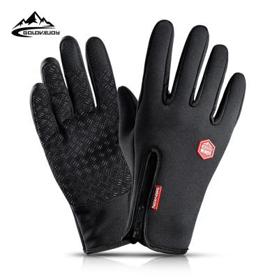 China New GOLOVEJOY DB24 Unisex Winter Fleece Warm Thickened Windproof Non-slip Touch Screen Fishing Increasing Gloves For Bike Riding for sale