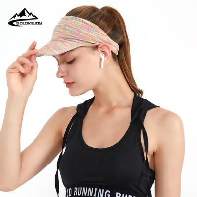 China GOLOVEJOY XMZ188 Sunvisor Hats Fashionable Striped Headband Customized Factory Ice Silk Fabric Breatheable Outdoor Sports Hats Women for sale