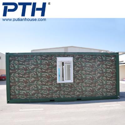 China Modern PTH 8x20ft and 8x40ft flat-pack container house for military camp with military sandwich panel for sale