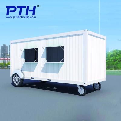 China Modern high quality prefab PTH container mobile shop and mobile snack bar with trailer container house for sale for sale