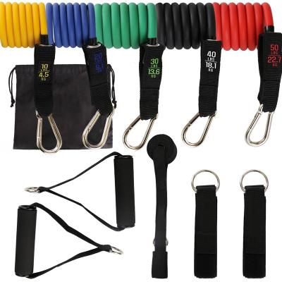 China Latex Workout Exercise Bands 11 Pcs Set Of Resistance Tubes for sale