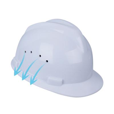 China Blanco ventilado casco de seguridad de talla de PP Universal industrial head V-Gard protective safety helmet with quick adjustable ratchet for sale