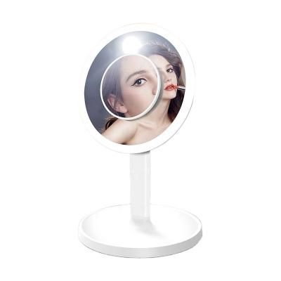 China LED Makeup Mirror Hollywood Lighted Vanity Mirror with Custom Herschel Makeup Lighted Hand Around Table Hand Held Mirror for Cosmetic for sale