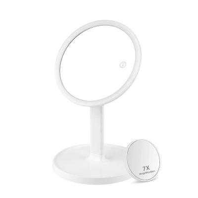 China Factory Supply Vanity Hotel Circle LED Smart Standing Face Decoration Make Up Cosmetic Mirror With Ring Lights Mirror Station for sale