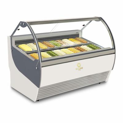 China Compressor Gelato Showcase Retail Display Desktop Gelato Pastry Price Quality Freezers and Refrigerators Gelato Ice Cream Showcase Countertops for sale