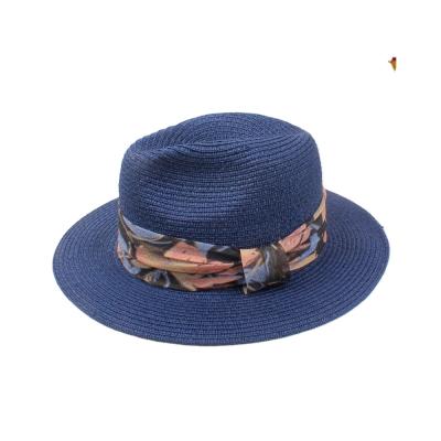 China Wholesale Retail Summer Straw Hat Women Ladies Fashion Stock Striped Paper Hat Custom Panama Hat for sale