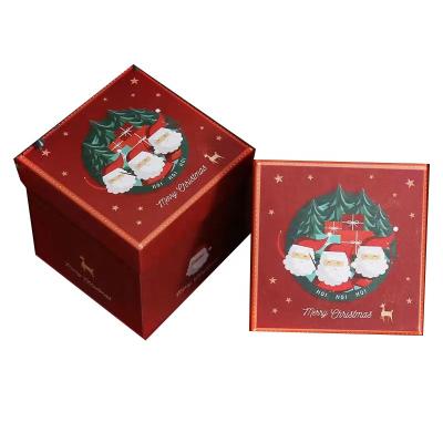 China Recycled Materials Christmas Candy Gift Paper Boxes Christmas Eve Box For Packaging Wholesale Apple Custom Box for sale