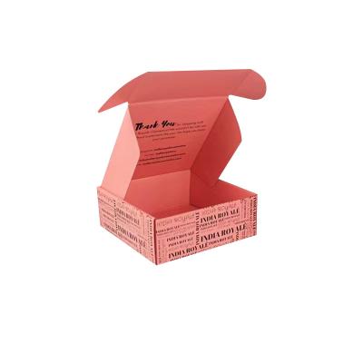 China Pink Color Cosmetic Corrugated Logo Packaging Announcement Box Shipping Cardboard Recyclable Custom Paper Box for sale