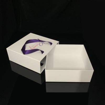 China Recyclable Luxury Paper Packaging Box Tea Set Cd Dvd Sliding Cardboard Gift Box With Ribbon for sale