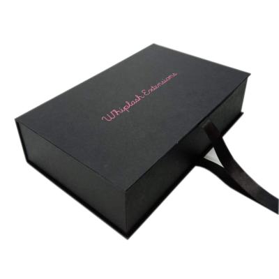 China Custpm handmade luxury rigid bohemian dresses apparel packaging box ribbon box with satin inside for sale