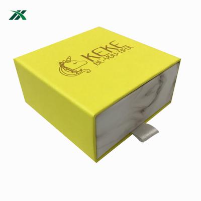 China Recycled Materials Logo Jewelry Paper Box Leather Custom Jewelry Box Sliding Paper Box Packaging for sale