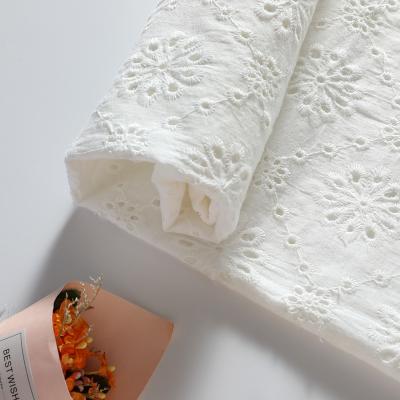 China Factory wholesale cotton fabric eight-hole viable classic embroidery hollow embroidery wide width fabric for sale