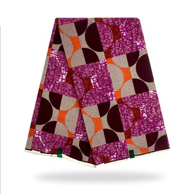 China Tear-resistant african wax fabric print 6 yards died high quality cotton fabric for making clothes for sale