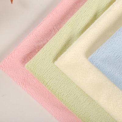 China Anti-Static Pillow Toy Striping Fabric 100% Polyester Knitted Plain Short Plush Fabric For Clothing And Blankets for sale