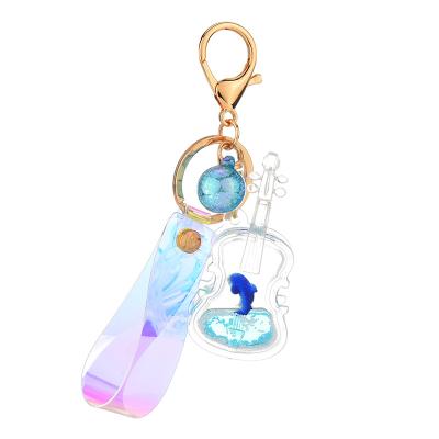 China Acrylic Decoration Gifts Promotion Key Chain Key Chain Custom Design Logo Transparent Acrylic Guitar Shaped Key Chain for sale