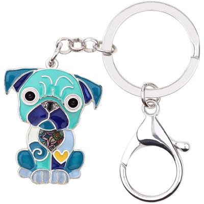 China Promotional Custom Logo Souvenir Key Chain Cute Cheap Dog Gifts Key Chain Soft Enamel Metal Keychains for sale