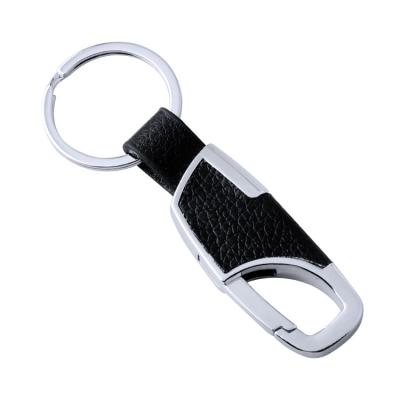 China Global Wholesale Classic Metal Key Chains Clip Leather Stylish Leather Key Chain Keyring with Ring and Hook for sale