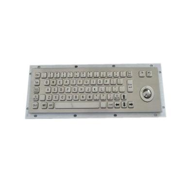 China Industrial Machine Keys Industrial Rugged Metal Kiosk Mechanical Keyboard IP65 Metal Keyboard With Trackball for sale