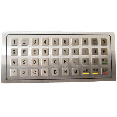 China Waterproof Numeric Keypad Metal Keyboard Kiosk Stainless Steel Metal Brushed 40 Key Brushed Keyboard for sale