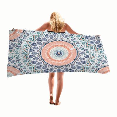 China Custom Sublimation Printed Beach Yoga Quick Dry Towel Reused High Quality Suede Microfiber Beach Towel Kid Safe for sale