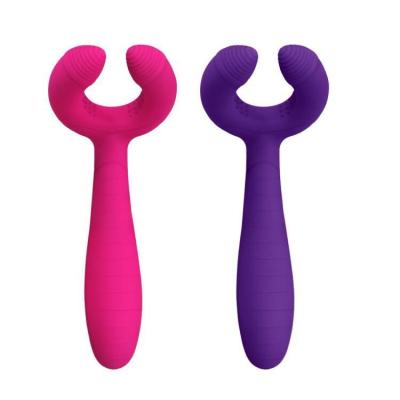 China Silicone 3 Motor Vibrator Stimulation Y-shaped Soft Anal Toys Breast Clitoral Massager Male Or Female Masturbators Vibrators For Couples for sale