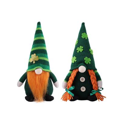 China Soft Toy St. Patrick's Day Clover Green Hat Doll Irish Day Old Man Faceless Decorations Model Gnome Ornaments Drop Shipping for sale