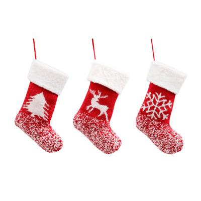 China New Year Knitted Gifts Bag Christmas Stocking Christmas Decorations For Home Socks Natal Tree Decoration Supplies for sale