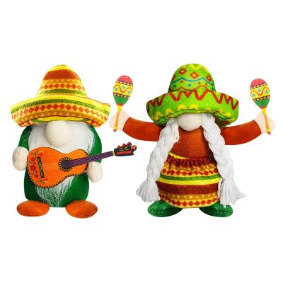 China 2022 Mexican Faceless Ornament Cowboy Doll Set Minimalist Plush Carnival Desktop Decoration Dwarf Doll Holding Creative Gift for sale