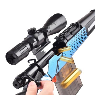 China New Manual Toy Bubble Gun Bullet Building Block Gun Soft Release Gun Toy With Foam Soft Bullets For Kids for sale