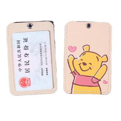 China Fashion Fashion Custom Working Name Card Badge Holder PU Leather ID Card Holder With Retractable Neck Lanyard for sale