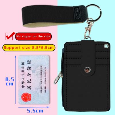 China Back Fashion Lanyard Id Badge Holder Case Credit Card Wallet Slots With Handle Lanyard for sale