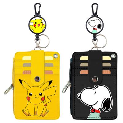 China Fashion China Wholesale Office Customized Logo Id Card Holder Wallet Case With Retractable Lanyard for sale