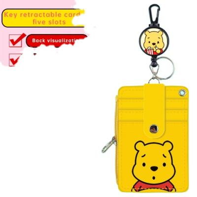 China Fashion Card Holder Wallet Case with Retractable Lanyard Cartoon Card Sleeves for sale