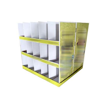 China New Arrival Custom Color Print Single Shoe Rack Recyclable Rack Glossy Lamination Display Paper Rack for sale