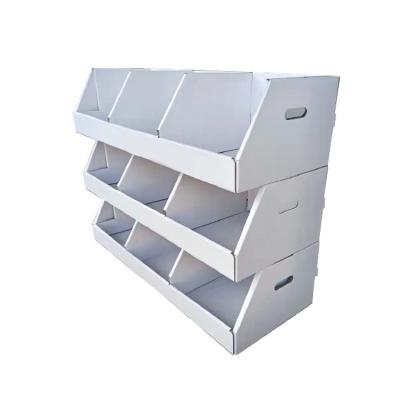 China Recyclable Fast Delivery Color Print Display Shoe Rack Custom Design Paper Display Box for sale