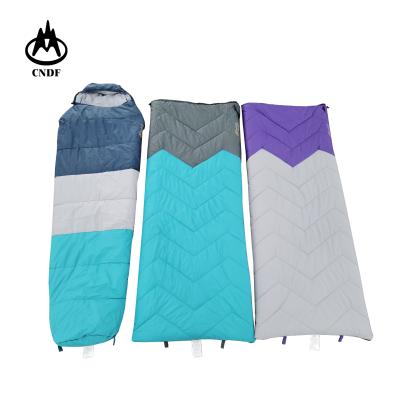 China Contrast Color USA Adults Sleeping Bags Soft Comfortable Nylon Nice Design Outdoor Traveling Sleeping Envelope Type Proof Nylon Bag for sale