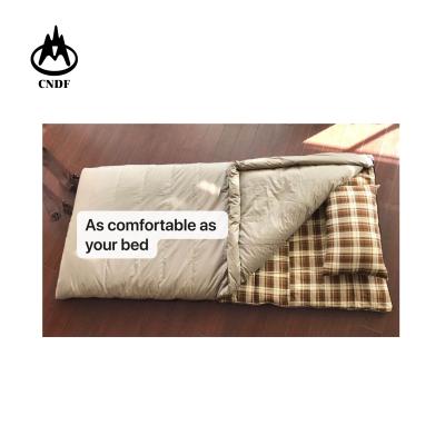 China Envelope type design better, warmer and more comfortable, graphene heating, luxury down cotton canvas sleeping bag winter camping sleeping bag for sale