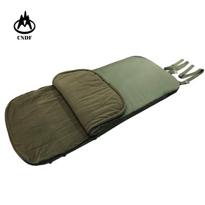 China Beer Barrel Army Green Waterproof Warm For Night Cold Wet Oxford Cotton Canvas Shell Fleece Liner Hunting Fishing Sleep Bag For Cot for sale