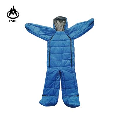 China Hybrid type outdoor camping or indoor home, 3 seasons water proof, human shape walkable portable sleeping bags for sale