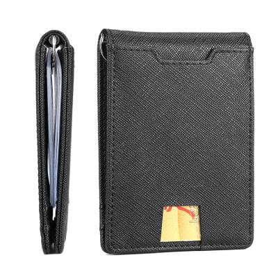 China 2021 Hot-selling Amazon RFID Credit Card Wallet Men RFID Blocking Money Clip and Card Holder for sale