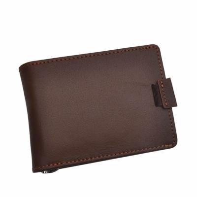 China Amazon Metal Clip GENUINE LEATHER Wallet with Money RFID Clip Men's Leather Wallet with Money Clip Card Holder for sale