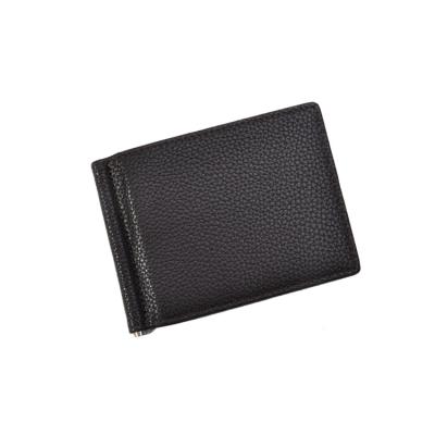 China New Design GENUINE LEATHER Rfid Money Clip Blocking Credit Card Mens Money Clip Leather Wallet for sale