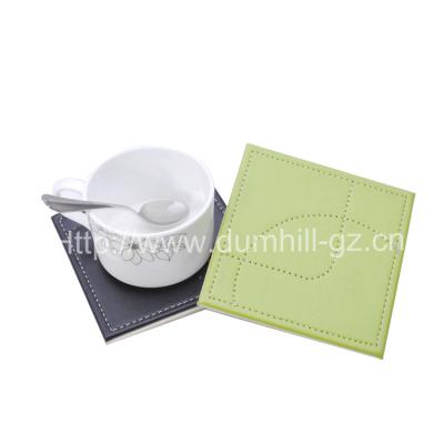 China Viable Wholesale Customized Colored PU Leather Coaster For Hotel Restaurant Bar Tea Coffee Drink Beer for sale