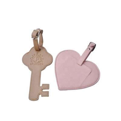 China Luggage Tag Key Shape and Heart Shape PU Leather Handbag Tag Luggage Tag for sale