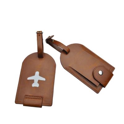 China Custom Luggage Name Tag Travel Baggage Name ID Tag Personalized Premium Genuine Leather Luggage Tag for sale