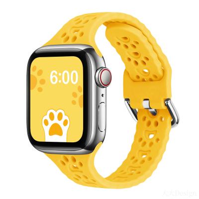 China Adjustable Sport Watch Strap Sport Watch Band Strap 44mm Luxury Silicone Cat Paw Style Watch Band Strap 49mm 45mm For Apple Smart Watch Series 8 7 6 5 4 for sale